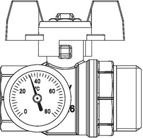 OV Kugelhahn m Thermo blauer Flügelgriff 1Zoll IGx1Zoll A