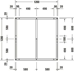 Duravit Fußgestell für Duschwanne Tempano 1200x1200mm