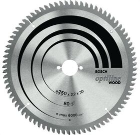 Kreissägeblatt AD 250mm Z.80 WZ/N Bohr.30mm Schnitt-B.3,2mm HM BOSCH