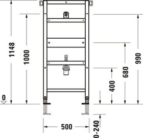 Duravit Urinal-Element DURASYSTEM 500x1148mm, Standard, Trockenbau