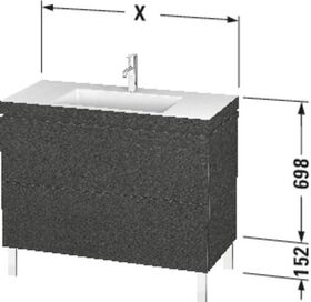 Duravit Waschtischunterbau L-CUBE m WT Vero Air 698x800x480mm 3 HL eur. Ei