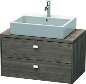 Duravit Konsolenunterschrank BRIOSO Griffe chrom 442x820x480mm pine terra