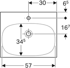 Geberit Waschtisch ACANTO 600x482mm m HL m Überlauf verdeckt weiß