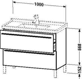 Duravit Waschtischunterbau X-LARGE 1000x470x668mm betongrau matt