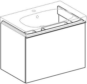 Geberit Waschtischunterschrank ACANTO 740x535x475mm La m lava Front Glas lava