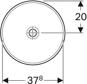 Geberit Einbauwaschtisch VariForm rd d= 400 o Hahnloch ohne Überlauf weiß