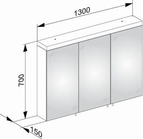 Keuco Spiegelschrank ROYAL REFLEX.2 1300x700x150mm sil-gebz-elo A++