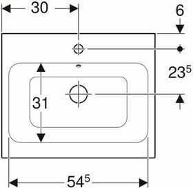 Geberit Aufsatzwaschtisch iCon m HL mit Überlauf 600x485mm weiß KT