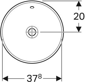 Geberit Einbauwaschtisch VariForm rd d= 400 o HL mit Überlauf weiß KT