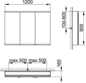 Keuco Spiegelschrank ROYAL MODULAR 2.0 Breite 1200mm Höhe 900mm Tiefe 160mm