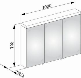 Keuco Spiegelschrank ROYAL REFLEX.2 1000x700x150mm sil-gebz-elo A++