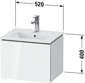 Duravit WTU Compact L-CUBE 400x520x421mm, 1 Auszug weiß hochglanz