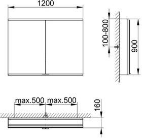 Keuco Spiegelschrank ROYAL MODULAR 2.0 Breite 1200mm Höhe 900mm Tiefe 160mm