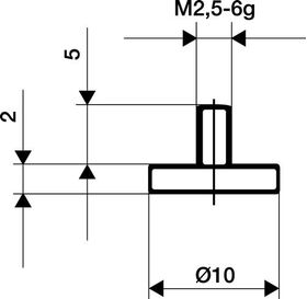 Messeins.D.20mm plan M2,5 STA z.Messuhren KÄFER