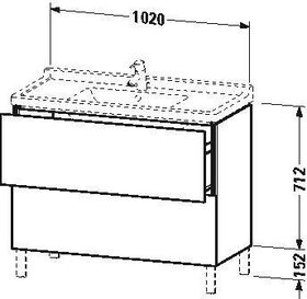 Duravit Waschtischunterbau L-CUBE 469x1020x712mm eiche dunkel gebürstet