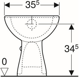 Geberit Stand-Flachspül-WC RENOVA Abgang vertikal weiß