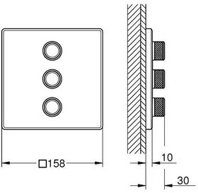 Unterputzventil GROHTHERM SMARTCONTROL eckig 3-fach su-st