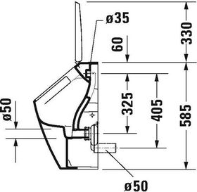 Duravit Urinal ME by Starck RIMLESS 0,5 l ZL v hi o Fliege f De weiß/weiß sd