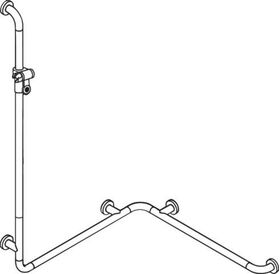 Hewi Duschhandlauf SERIE 801 se 1,25 m m Brausehalterstange felsgrau