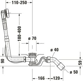 Duravit Ab-/Überlaufgarnitur QUADROVAL chrom