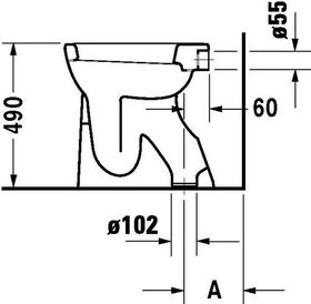 Duravit Stand-WC DURAPLUS SUDAN flach 360x505mm, Abgang senkrecht weiß