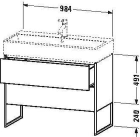 Duravit Waschtischunterbau XSQUARE 731x984x460mm weiß seidenmatt