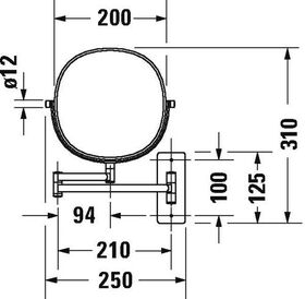 Duravit Kosmetikspiegel D-CODE chrom