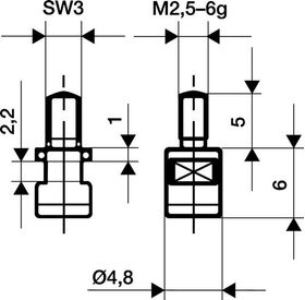 Messeins.D.4,8mm plan M2,5 HM z.Messuhren KÄFER