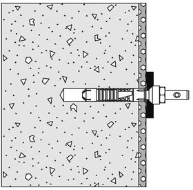 Hewi Befestigungsmaterial 801/805 Rückenstütz 1-s f Betonwände (C20/C25)