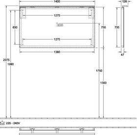 V&B Spiegel MORE TO SEE 1400x750x50/130mm