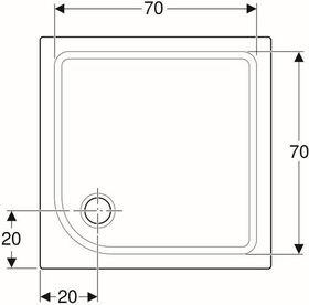 Geberit Duschwanne TALA 800x800x72mm weiß