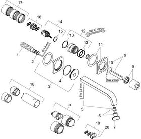 EH-WT-MI AXOR CITTERIO E UP mit Rosetten für Wandmontage chrom