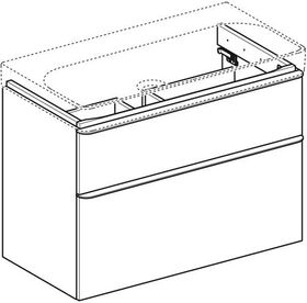 Geberit WT-Unterschrank SMYLE Square 884x617x470mm Lack sandgrau hochglanz