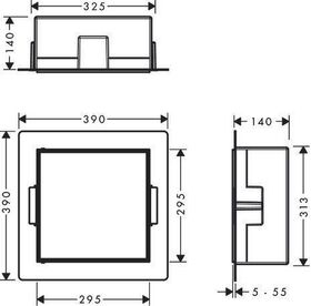 HG Wandnische XtraStoris Rock m befliesb. Tür 300x300x140mm ES optic