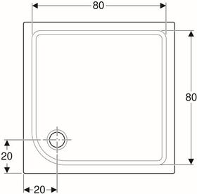 Geberit Duschwanne TALA 900x900x72mm weiß