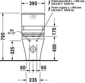 Duravit Stand-WC-Kombination DURASTYLE ti. 37x70cm SensoWash Ab Vario weiß WG