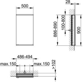 Keuco Spiegelschrank ROYAL MODULAR 2.0 Breite 500mm Höhe 900mm Tiefe 120mm