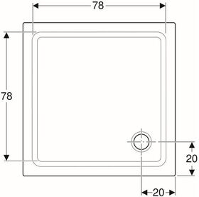 Geberit Duschwanne RENOVA 900x900mm weiß