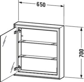 Duravit Spiegelschrank L-CUBE 154x700x650mm Anschlag rechts