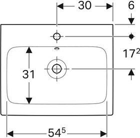 Geberit Waschtisch iCon m HL mit Überlauf 600x485mm weiß KT