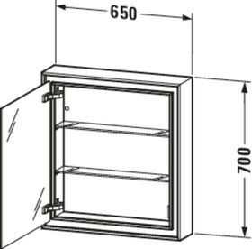 Duravit Einbau-Spiegelschrank L-CUBE 154x650x700mm Anschlag links