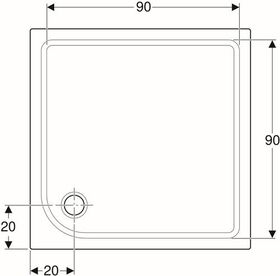 Geberit Duschwanne TALA 1000x1000x72mm weiß