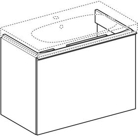 Geberit Waschtischunterschrank ACANTO 740x535x416mm La m lava Front Glas lava