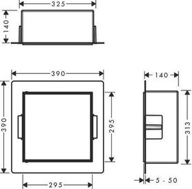 HG Wandnische XtraStoris Rock m befliesb. Tür 300x300x140mm ma-sw