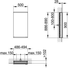 Keuco Spiegelschrank ROYAL MODULAR 2.0 Breite 500mm Höhe 900mm Tiefe 120mm