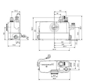 Grundf Fäkalienhebeanlage SOLOLIFT2 WC-3 0,62 kW, 230-240 V/50 Hz 453x176x347mm