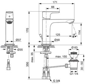 IDS WT-Armatur CONNECT AIR Grande Slim chrom