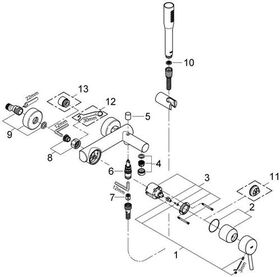 Grohe Einhand-Wannenbatterie CONCETTO 1/2Zoll m Brausegarnitur chr