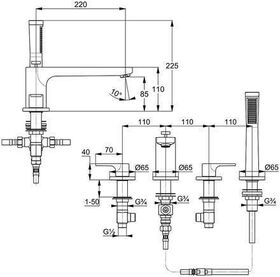 Kludi WF ZENTA SL und Brausearmatur Vierloch DN 15 chr