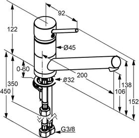 Kludi Spültisch-Einhandmischer SCOPE DN 15 f drucklose Speicher chr